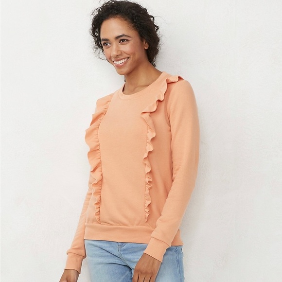 Lauren Conrad Front Ruffle Sweatshirt - Picture 1 of 4